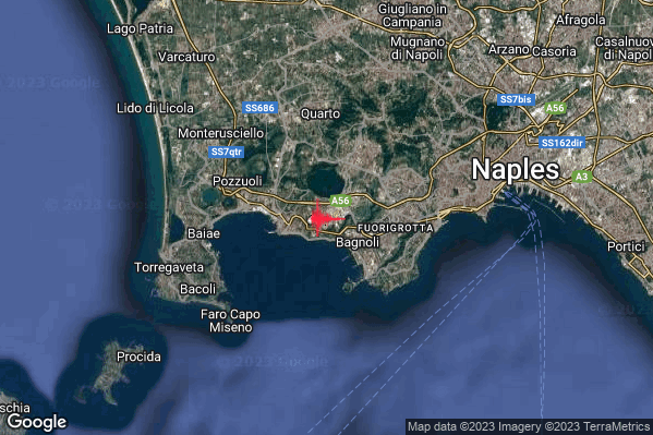 Leggero Terremoto M3.1 epicentro Campi Flegrei alle 06:09:59 (04:09:59 UTC)