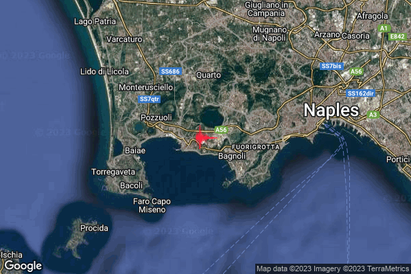 Moderato Terremoto M3.3 epicentro Campi Flegrei alle 06:18:05 (04:18:05 UTC)