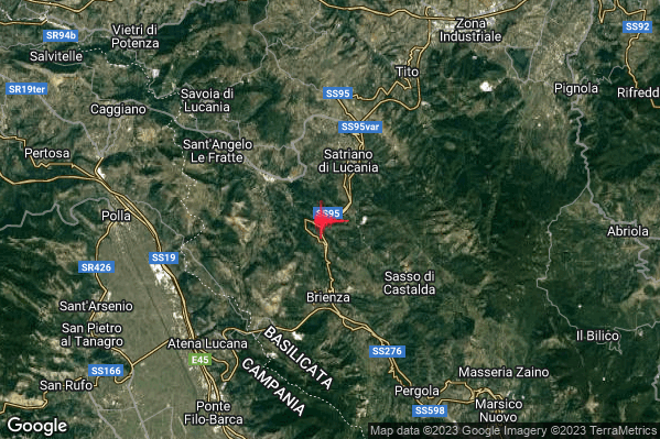 Lieve Terremoto M2.0 epicentro 4 km S Satriano di Lucania (PZ) alle 08:46:38 (06:46:38 UTC)