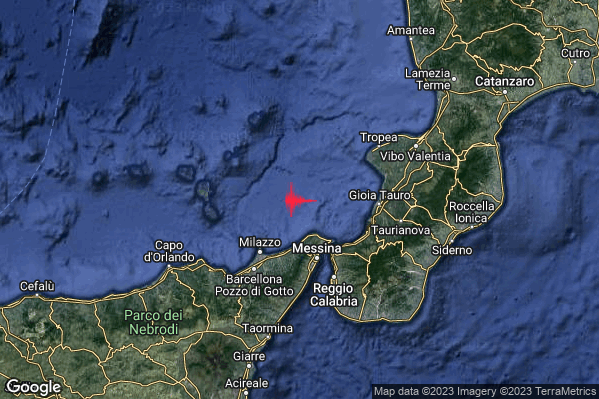 Leggero Terremoto M3.1 epicentro Tirreno Meridionale (MARE) alle 21:53:21 (19:53:21 UTC)