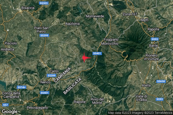 Lieve Terremoto M2.0 epicentro 7 km E Calitri (AV) alle 10:05:40 (08:05:40 UTC)