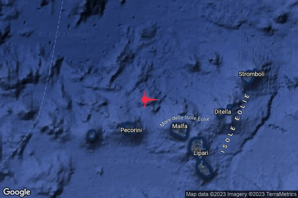 Moderato Terremoto M3.4 epicentro Isole Eolie (Messina) alle 04:52:42 (02:52:42 UTC)
