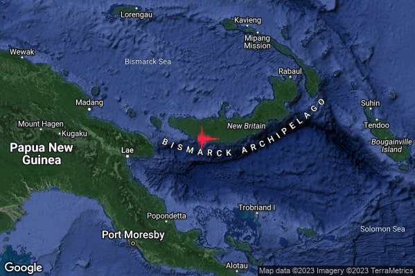 Violento Terremoto M5.8 epicentro Papua New Guinea [Land] alle 21:58:44 (19:58:44 UTC)