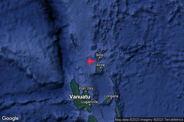 Violento Terremoto M5.9 epicentro Vanuatu Islands [Sea: Vanuatu] alle 23:11:51 (21:11:51 UTC)