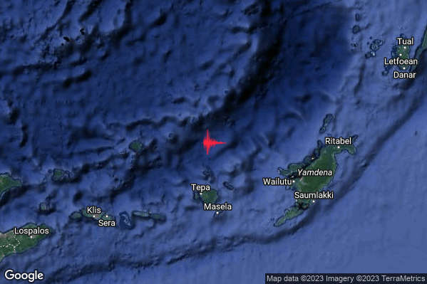 Violento Terremoto M5.7 epicentro Indonesia [Sea] alle 16:59:17 (14:59:17 UTC)