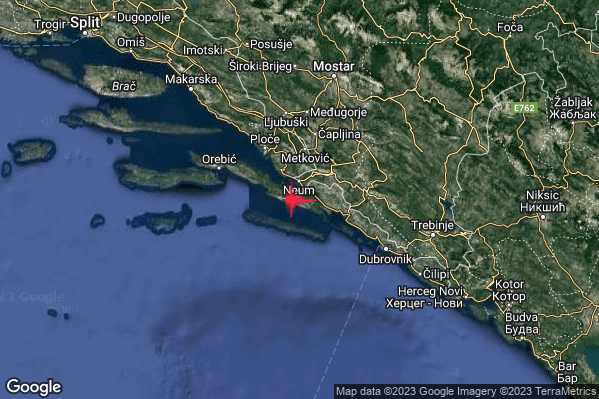 Distinto Terremoto M4.0 epicentro Costa Croata meridionale (CROAZIA) alle 19:01:35 (17:01:35 UTC)