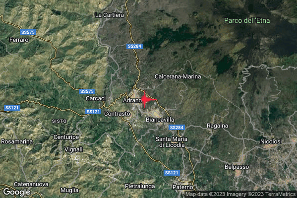15:01:01 M2.1 epicentro “2 km E Adrano (CT)”