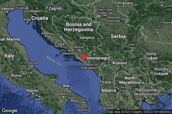 Moderato Terremoto M3.3 epicentro Bosnia and Herz. [Land] alle 00:48:27 (22:48:27 UTC)
