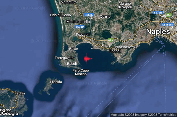 Leggero Terremoto M3.2 epicentro Campi Flegrei alle 09:10:29 (07:10:29 UTC)