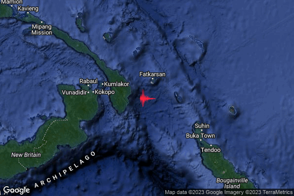 Violento Terremoto M5.8 epicentro Papua New Guinea [Sea] alle 03:56:24 (01:56:24 UTC)