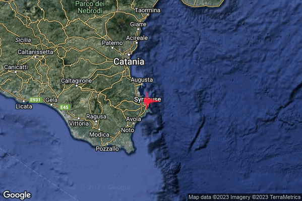 Lieve Terremoto M2.0 epicentro Costa Siracusana (Siracusa) alle 19:16:10 (17:16:10 UTC)