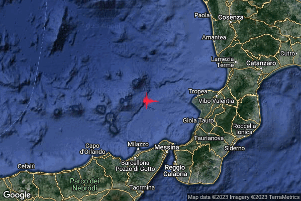 Lieve Terremoto M2.0 epicentro Tirreno Meridionale (MARE) alle 20:04:13 (18:04:13 UTC)