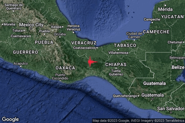 Violento Terremoto M6.0 epicentro Chiapas Mexico [Land: Mexico] alle 07:06:57 (05:06:57 UTC)