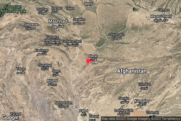 Estremo Terremoto M6.4 epicentro Northwestern Afghanistan [Land: Afghanistan] alle 09:12:53 (07:12:53 UTC)
