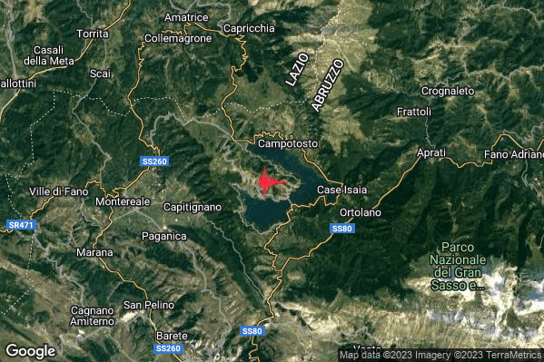 Lieve Terremoto M2.1 epicentro 3 km SW Campotosto (AQ) alle 07:11:30 (05:11:30 UTC)