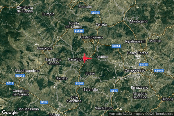 Lieve Terremoto M2.0 epicentro 2 km E Casalciprano (CB) alle 06:20:26 (04:20:26 UTC)