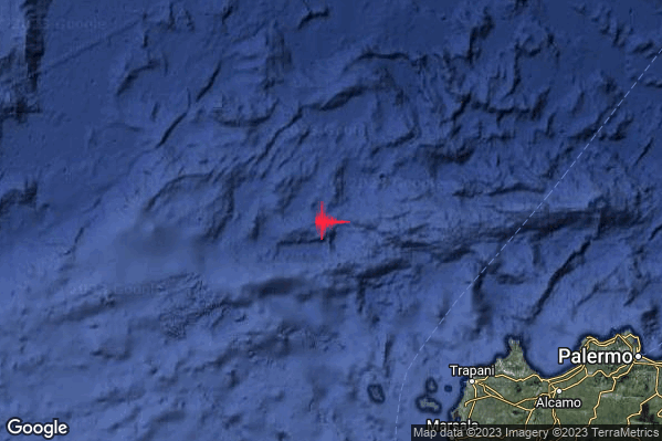 Leggero Terremoto M3.1 epicentro Tirreno Meridionale (MARE) alle 02:24:41 (00:24:41 UTC)