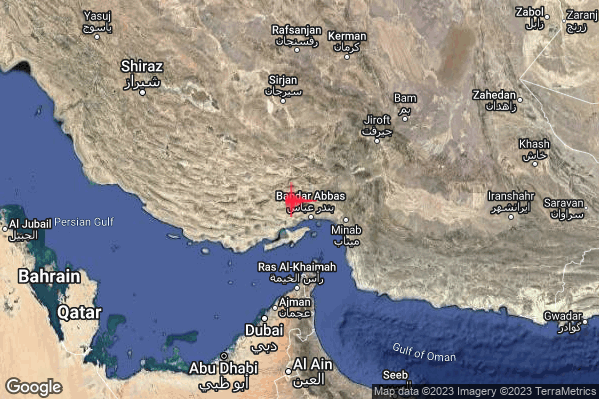Violento Terremoto M5.7 epicentro Southern Iran [Land: Iran] alle 07:10:06 (05:10:06 UTC)