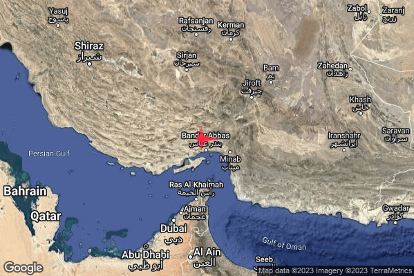 Severo Terremoto M5.5 epicentro Southern Iran [Land: Iran] alle 18:26:52 (16:26:52 UTC)