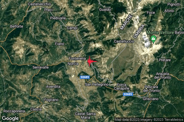 Lieve Terremoto M2.2 epicentro 4 km E Norcia (PG) alle 16:52:07 (14:52:07 UTC)