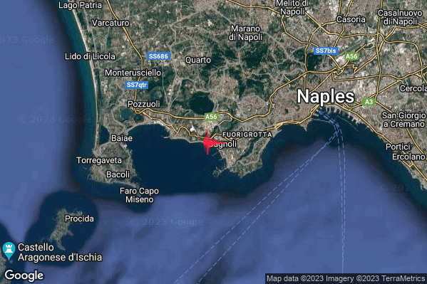 Lieve Terremoto M2.0 epicentro Campi Flegrei alle 13:17:47 (11:17:47 UTC)