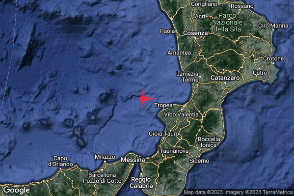 Lieve Terremoto M2.2 epicentro Costa Calabra sud-occidentale (Catanzaro Vibo Valentia Reggio di Calabria) alle 08:55:53 (06:55:53 UTC)