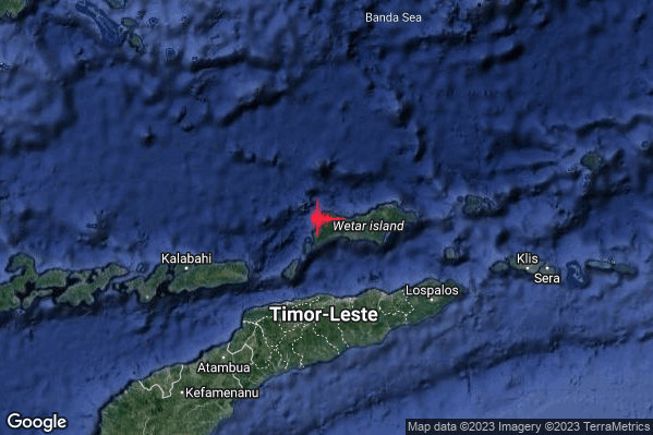 Severo Terremoto M5.6 epicentro Indonesia [Sea] alle 15:04:53 (13:04:53 UTC)