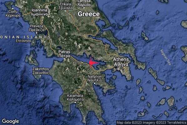Intenso Terremoto M4.7 epicentro Greece [Sea] alle 11:59:31 (10:59:31 UTC)