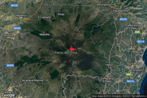 Lieve Terremoto M2.0 epicentro 10 km W Milo (CT) alle 16:03:51 (15:03:51 UTC)