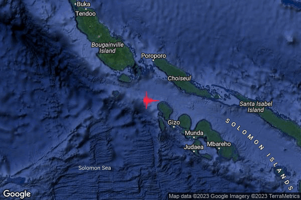 Severo Terremoto M5.5 epicentro Solomon Is. [Sea] alle 22:31:03 (21:31:03 UTC)