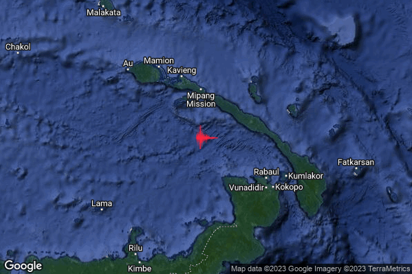 Violento Terremoto M5.8 epicentro Papua New Guinea [Sea] alle 05:51:45 (04:51:45 UTC)