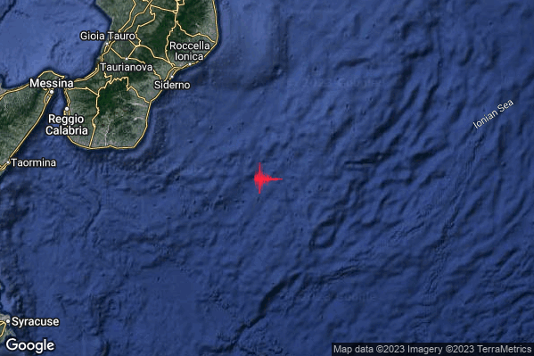 Lieve Terremoto M2.0 epicentro Mar Ionio Settentrionale (MARE) alle 06:30:27 (05:30:27 UTC)