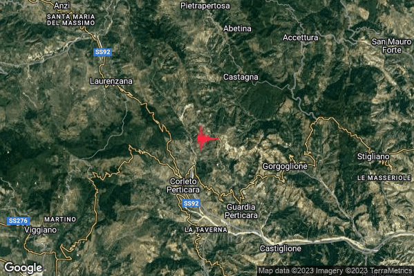 Lieve Terremoto M2.0 epicentro 4 km NE Corleto Perticara (PZ) alle 03:00:51 (02:00:51 UTC)