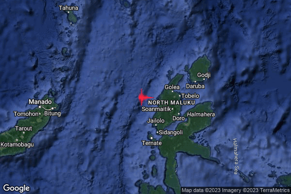Violento Terremoto M6.0 epicentro Halmahera Indonesia [Sea: Indonesia] alle 03:48:54 (02:48:54 UTC)
