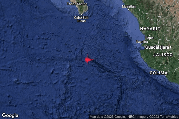 Severo Terremoto M5.5 epicentro Mexico [Sea] alle 20:26:06 (19:26:06 UTC)