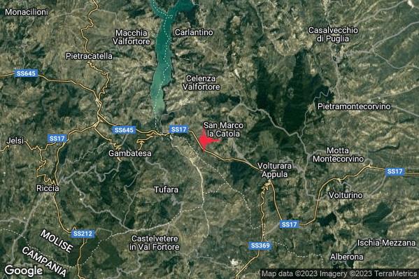 Lieve Terremoto M2.1 epicentro 2 km SW San Marco la Catola (FG) alle 04:28:06 (03:28:06 UTC)