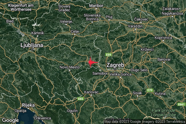 Moderato Terremoto M3.3 epicentro Confine Slovenia-Croazia (SLOVENIA CROAZIA) alle 19:00:41 (18:00:41 UTC)