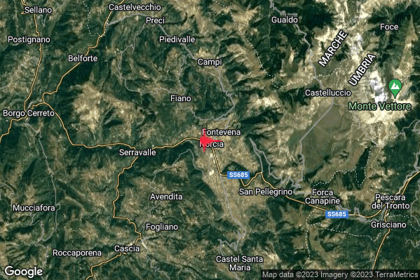 Lieve Terremoto M2.2 epicentro Norcia (PG) alle 16:05:40 (15:05:40 UTC)