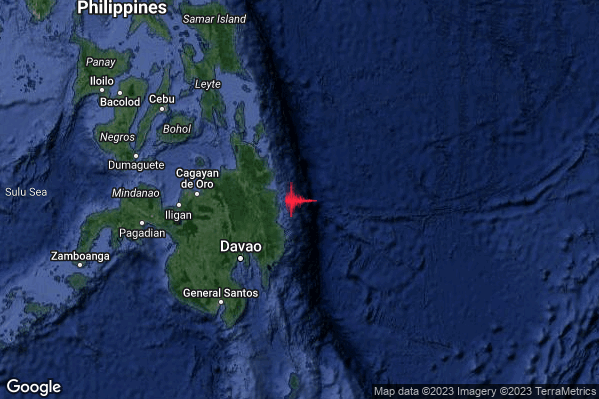 Violento Terremoto M6.2 epicentro Philippines [Sea] alle 21:52:20 (20:52:20 UTC)