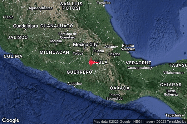 Violento Terremoto M5.9 epicentro Central Mexico [Land: Mexico] alle 21:03:42 (20:03:42 UTC)