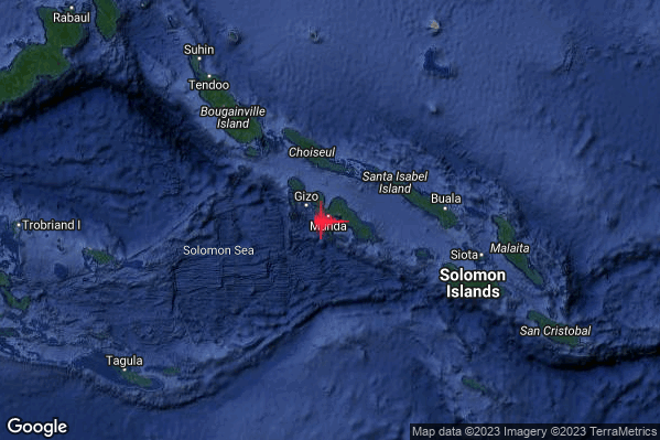 Violento Terremoto M6.1 epicentro Solomon Is. [Sea] alle 01:41:04 (00:41:04 UTC)