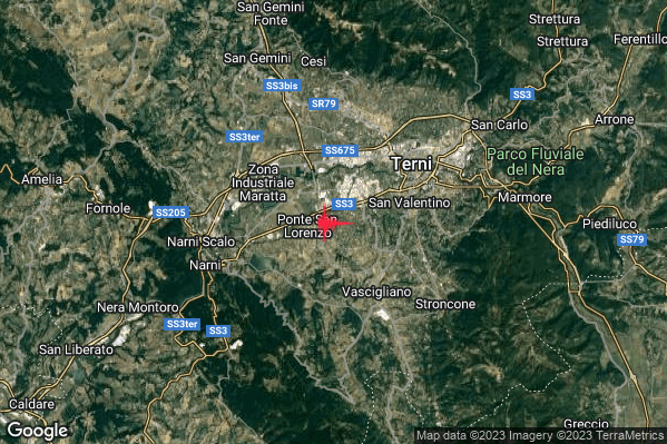 Lieve Terremoto M2.0 epicentro 5 km SW Terni (TR) alle 16:11:12 (15:11:12 UTC)