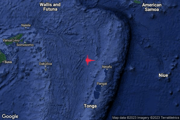 Violento Terremoto M5.9 epicentro Tonga Islands [Sea: Tonga] alle 05:00:16 (04:00:16 UTC)