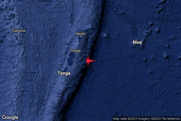 Violento Terremoto M5.7 epicentro Tonga Islands [Sea: Tonga] alle 13:54:08 (12:54:08 UTC)