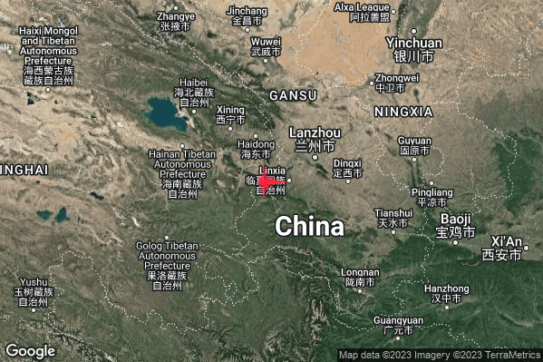 Violento Terremoto M6.1 epicentro Qinghai China [Land: China] alle 16:59:32 (15:59:32 UTC)