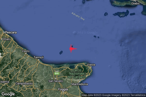 Lieve Terremoto M2.0 epicentro Costa Garganica (Foggia) alle 08:47:58 (07:47:58 UTC)