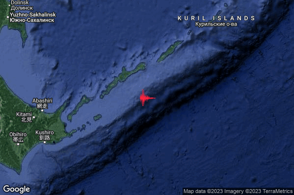 Estremo Terremoto M6.5 epicentro Conflict zone Japan/Russia [Sea] alle 10:15:16 (09:15:16 UTC)
