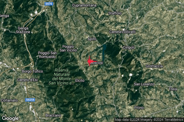 Lieve Terremoto M2.2 epicentro 4 km S Apiro (MC) alle 16:07:51 (15:07:51 UTC)