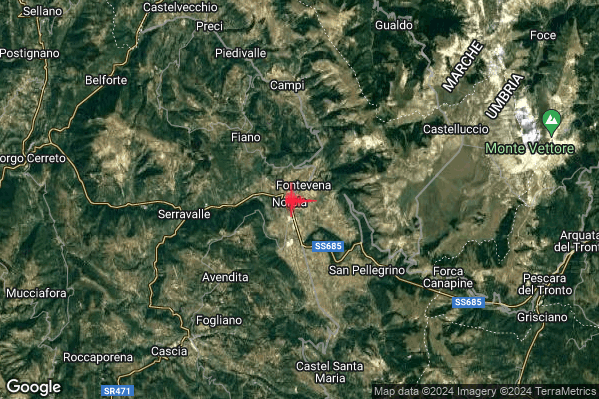Lieve Terremoto M2.2 epicentro 1 km E Norcia (PG) alle 21:11:07 (20:11:07 UTC)