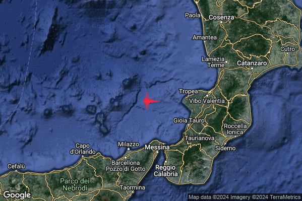 Moderato Terremoto M3.3 epicentro Tirreno Meridionale (MARE) alle 05:23:14 (04:23:14 UTC)